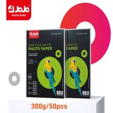 相纸，兼容喷墨打印机，300g/平方米单面哑光，300g/平方米双面哑光，300g/平方米单面光面，300g/平方米双面光面，8.3*11.7英寸，50张，适用于制作相册、作品集、宣传册、海报、宣传材料、产品包装并提供高质量的照片打印。 - 白色 - 查看 13