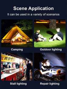 1PC 3600MAH Portable Solar Floodlight, High-Power Rechargeable Camping Light, 5 Lighting Modes, USB Rechargeable, Outdoor Waterproof, Adjustable Bracket, Easy To Install, Very Suitable For Emergency Situations, Car Maintenance, Outdoor Camping, And Street Lighting - Orange - View 7