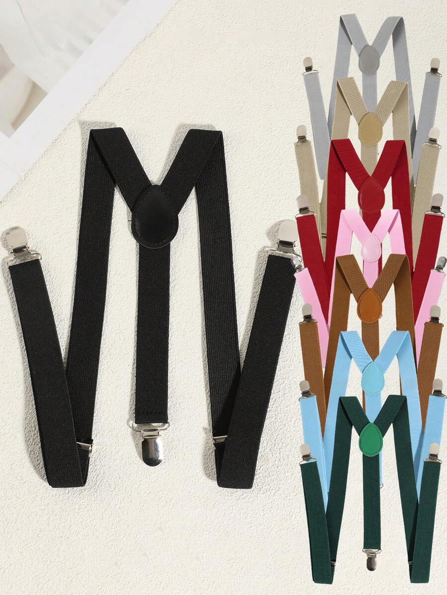 1pc Men's Fashionable Solid Color Elastic Y-Back Suspenders, Suitable For Casual, School, And Suit Wear Halloween Accessories, Halloween Costumes Autumn-Winter Accessories Halloween Costume,Suitable For Teens, Youth,Men,Casual, Outdoor, Athletic, Vacation, Graduation Gifts, Birthday, Daily Wear