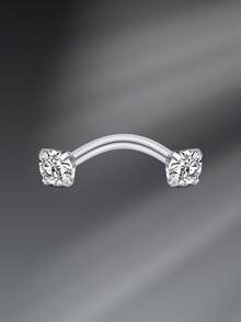 CIZME Joyería para piercings de 16G: Pendientes Rook, Anillos de Ceja, Anillos de Labio de Acero Inoxidable, Aro de Cartílago, Pendientes Rook Daith, Tragus y Piercing de Body con Barra Curva Cubierta de CZ, Anillos de Ceja de 16G, Barra Curva, Anillos de Ceja, Piercing de Superficie Daith y Tragus - Plateado - Ver 15