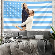 1件可定制个性化挂毯，可添加照片和文字，适用于生日、婚礼、万圣节、圣诞节、派对、父亲节/母亲节、家居装饰、卧室装饰、宿舍装饰和返校季。 - 彩色 - 查看 7