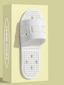 Pantuflas de viaje plegables unisex, sandalias de masaje impermeables y de secado rápido para el hogar, el baño y la ducha, ligeras y de secado rápido, con suelas suaves, aptas para todas las estaciones - Blanco - Ver 4