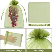 20pcs Reusable Drawstring Mesh Produce Bags, Lightweight Breathable Fruit & Vegetable Protection Cover For Grape, Apple, Pomelo, Multi-Purpose Gardening Anti-Insect Bags, Wedding Party Gift Packaging, Decorative Bags With Ribbons
