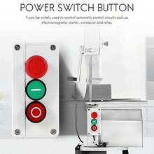 Panel pulsador industrial 3 botones Arranque Parada Emergencia, ampliamente utilizado en espacios industriales, comerciales y domésticos - Blanco - Ver 2