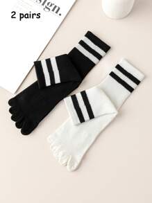 1/2/3 pares de calcetines de dedo para mujer, calcetines de yoga con revestimiento antideslizante con puntos, calcetines de pilates transpirables y que absorben la humedad, otoño