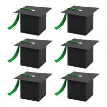 1/6/10pcs European Style New Graduation Cap Gift Box, Ceremony Party Wedding Favor Candy Boxes - Multicolor - View 10