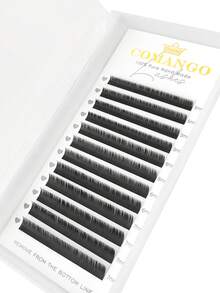CoMango 12Rows J/B/C 0.07mm Bottom Volume Individual Eyelash Extension Lashes Matte Black Natural Soft Mix5-7mm Lower Lash Bottom Silk Makeup Lash Cilos - Multicolor - View 6