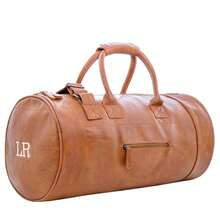 Personalised Faux Leather Barrel Bag With Initials - 1 - View 9