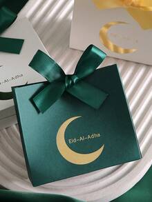 5 Pieces Elegant Mubarak Candy Boxes With Elegant Crescent Design, Perfect For Storing Candies, Chocolates And Small Gifts. Perfect For Eid Occasions, Festive Occasions And Wonderful Surprises. Beautifully Packaged For Fun Gifting Moments! - Multicolor - View 5