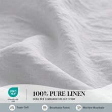 2/3 PCS 100% Linen Duvet Cover Set, Natural French Flax Ruffle Duvet Cover, Breathable Comfy Linen Bedding Comforter Cover With 1/2 Pillowcases