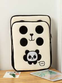 1pc 11/13/15-Inch Cartoon Embroidered Panda Ipad Inner Liner Bag Laptop Bag Apple Pro Storage Bag, Suitable For Girls And Students School Supplies,Back To School