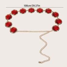 时尚女士腰带，水晶装饰金属链束腰带，休闲配饰 - 套裝1 - 查看 4