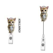 1pc/2pcs Retractable Nurse Cat & Doctor Cat Badge Reel Set – Cute Acrylic (PMMA) ID Card Holders With Stethoscope & Stethoscope Designs, Perfect Gift For Nursing Students, Healthcare Workers, Nurses – Nurse Appreciation Day,School Supplies,Back To School