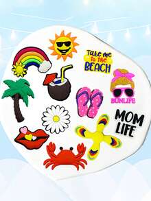 Beach & Summer Theme PVC Hanging Ornaments, Colorful Shoe Bag DIY Decorations, Suitable For New Year And Valentine's Day Gifts, Versatile Holiday Use, Durable And Multipurpose Daily Accessories, Beach Bag Accessories | Decorative Inserts | Durable Plastic, Beach Accessories, Homemade Wallet Making - Multicolor - View 4