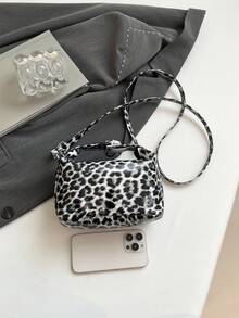 Large Capacity Tote Bag, Fashion One Shoulder Crossbody Bag, PU Material, Party Purse - Black - View 4