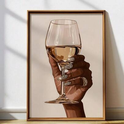 1st, Väggkonst, Moderna affischer, Håller Elegant Vinglaskonst Charm Heminredning Mode Väggkonst Väggkonst Elegant Modern Heminredningskonst, Ramlös