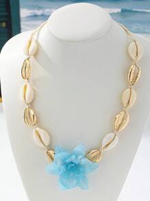1pc Handmade Bohemian Shell Necklace, Fashionable, Unique And Elegant Choker Necklace For Beach Holiday