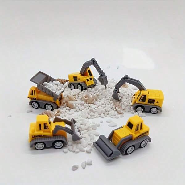 5/10 piezas Juego de vehículos de construcción, estilos aleatorios, excavadora, grúa, volquete, juguetes educativos para jóvenes, muy adecuados como relleno de caja de regalo de cumpleaños - Juguetes de coches de construcción en miniatura para niños, relleno de bolsas de caramelos de Halloween, relleno de calcetines navideños, relleno de huevos de Pascua, regalos festivos, recuerdos de fiesta, premios de clase, sorpresas pequeñas de juguetes para niños