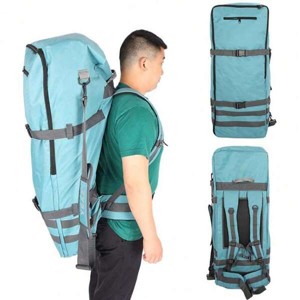 Aufblasbare Paddle Board Tasche, Wasserdichte Paddle Board Tasche, Board Rucksack, Heavy Duty Rucksack für Kajaks - mit starkem Reißverschluss und gepolsterten verstellbaren Gurten Blau