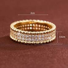 1 anel feminino minimalista com strass e borda de pérola