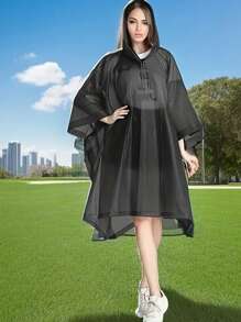 1pc Reusable Raincoats For Adults,Thickened Waterproof Rain Coat, Women Men Hooded Raincoat,Waterproof, Windproof, Quick-Dry, And Breathable,EVA Ponchos Drawstring Hooded Raincoats For Men And Women Hooded Outdoor Motorcycles, Bicycles, Hiking, Fishing, And Mountaineering Summer Cooling,Beach,Travel