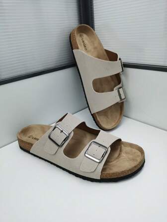 Herren weiche Korksohle Komfort-Innensohle Slip-On Muschel-Sandalen, Outdoor Strand Latschen für Herren & Damen Paar, Sommer