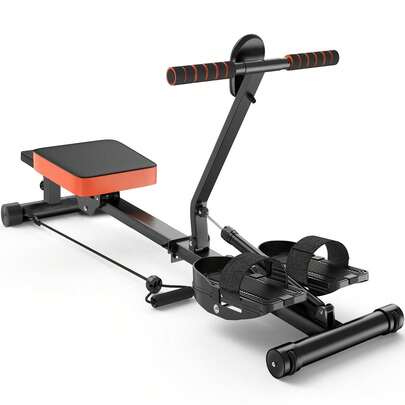 GartistGo Folding Hydraulic Rowing Machine With LCD Monitor, 12 Resistance Levels, Extra-Long Rail, 150KG Capacity, Low-Impact Full-Body Workout