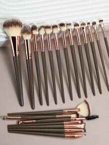 28件套终极化妆刷套装，包含大号散粉刷、腮红刷、修容刷、粉底刷、遮瑕刷和眼影刷 - 附赠水滴美妆蛋、拇指粉扑和三角粉扑 - 尼龙刷毛，适合所有肤质。化妆刷套装，化妆刷套装，化妆刷套装，全套化妆刷，化妆刷套装，全套化妆套装，化妆刷套装，化妆刷套装，化妆礼盒，套装，赠品，专业化妆刷，全套化妆刷套装 - 棕色 - 查看 5