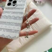 Nuevo diseño de accesorio de teléfono estilo Y2K con lindo colgante de conejo y estrella en cadena, hecho a mano con cuentas, ideal como adorno para bolso, correa o cordón para teléfono, un regalo perfecto para madres, familia, amigos, cumpleaños, festividades - transparente - Ver 8