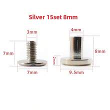 5/10/15 Sets Luggage Leather Metal Craft Solid Screw Nail Rivet Double Curved Head Belt Strap Rivets Book Screws Buttons Snap