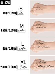 Customized Temporary Tattoo - Text Design, Suitable For Arm And Body Temporary Decoration,Multi-Functional,Ornamental,Letter,Solid Color,Exquisite,Stylish,Vintage,Modern,Colorful,Leisure,Basics,Casual,Soft,Unique,Customized,Personalized,Custom,Ideal Gifts For Her,Girlfriend,Her,Boyfriend,Friends