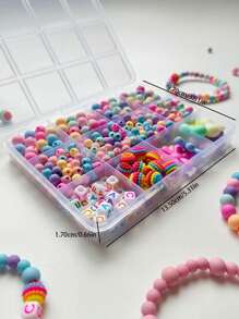 1 Caja Kit De Bricolaje Con Cuentas De Acrílico Y Estilo Dulce Y Moderno