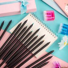 5 pezzi/10 pezzi Penna multicolore in legno nero con nucleo arcobaleno a 7 colori, matita a nucleo arcobaleno a 7 colori, per disegno creativo e graffiti dei bambini