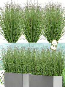 Artificial Plants Onion Grass Outdoor Artificial Tall Grass Tall Fake Shrubs Wheat Grass UV Resistant Greenery Stems Faux Bushes Plant For Indoor Outdoor Garden Office Home Decor,Outdoor Fake Grass, Green Leafy Decorations,Wedding Decor Grass