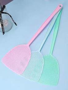 1/3 件随机颜色塑料苍蝇拍，轻巧实用的家用苍蝇拍，适合夏季拍打蚊子和苍蝇，长柄，灵活柔软，方便击打昆虫，返校必备，非常适合万圣节、圣诞节和礼物