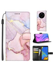 Suitable For Honor, Wallet Card Slot Phone Case, Faux PU Leather, Rock Texture Painted Pattern, Stand Function, Gift With Lanyard Waterproof Shockproof Anti-Fall Scratch Resistant,International Version, Not The Domestic Version - Multicolor - View 2