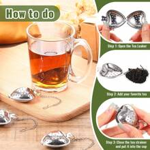 25 Pcs Tea Strainer Stainless Steel Tea Ball Infuser Loose Leaf Tea Steeper Tea Interval Diffuser Mesh Tea Filters With Extended Chain Hook For Seasonings Cup Bottle (Heart)