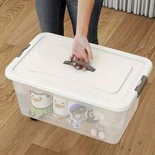 3 Packs Clear Stackable Storage Bins - Plastic Organizer Boxes With Handles For Home/Office - Space-Saving Design, Portable Easy-To-Carry Construction, Transparent Lightweight Containers For Closet, Pantry, Desk, Craft Room, Toy Room, Laundry Room; Multi-Purpose Storage Solution For Seasonal Cleaning, Organization, Craft Supplies, Office Essentials, Paperwork, Small Parts, Accessories, Hobby Projects - Multicolor - View 4