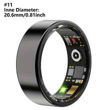 男女通用智能戒指健身追踪器 - 防水健康戒指，具备睡眠追踪、心率和血氧监测、家庭健康护理、步数和卡路里计数、手势滑动视频播放、内置动作手势功能、佩戴舒适（15/20mAh 可充电电池）