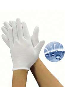 Of White Gloves, Suitable For Eczema And Dry Hands - Breathable Work Gloves With Lining - Moisturizing SPA Soft Jewelry Inspection Gloves - Elastic Fit Cloth Gloves, Suitable For Most Women