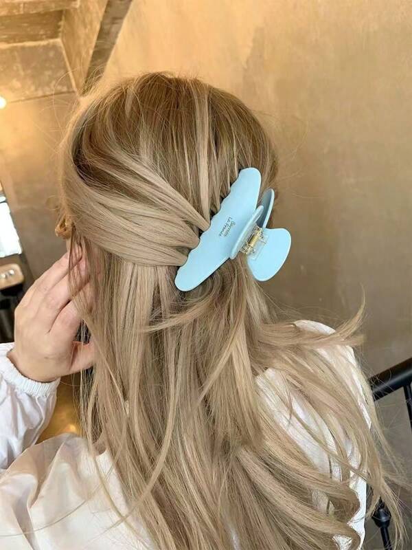 1pc European & American Style Solid Color Hair Claw, INS Fashion Hair Clip For Stylish Women Summer Hair Clips Hair Jaw Clip Hair Clamps Hair Clutch Hair Catcher Clip, Claw Clip Fall Winter Hair Accessories For Women For Vacation Outfits Woman