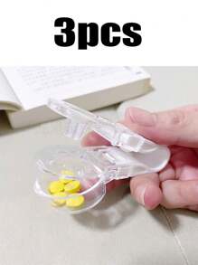 1-5 piezas Sacador de pastillas portátil con caja de medicamentos, abridor de pastillas para blíster, sacador de pastillas portátil, abridor de pastillas, accesorios domésticos, asistencia para tabletas y pastillas, nuevo diseño de dispensador de pastillas, muy adecuado para personas con manicura y artritis (también se vende en 10/15/20 piezas)