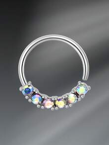 CIZME Joyería para piercings de 16G: Pendientes Rook, Anillos de Ceja, Anillos de Labio de Acero Inoxidable, Aro de Cartílago, Pendientes Rook Daith, Tragus y Piercing de Body con Barra Curva Cubierta de CZ, Anillos de Ceja de 16G, Barra Curva, Anillos de Ceja, Piercing de Superficie Daith y Tragus - Plateado - Ver 32