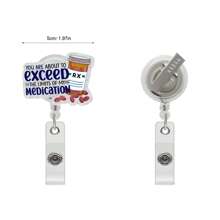 1 Pc YOU ARE ABOUT TO EXCEED THE LIMITS OF MY MEDICATION Badge Reel ID Card Cute Badge Reels Retractable Clip Accessories For Nurse, Work, Office Workers, Nurses, Nursing, Doctor