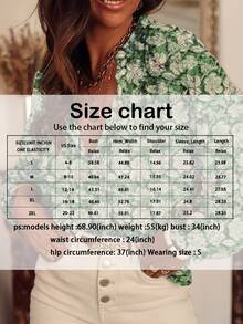 ASVIVID Women's Long Sleeve Floral Print Half Button V Neck With Shirt Collar 2025 New Item - 綠色 - 查看 4