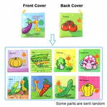 1pc / 4Pcs Baby Cloth Book, Crinkle Fabric Soft Books Set With Rustling Sound, Fruits Vegetable Cognition Toy For Toddlers (Some Parts Are Sent Random Colors)