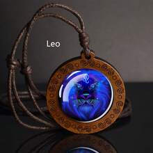 1 chiếc vòng cổ bằng gỗ biểu tượng cung hoàng đạo, Thiên Bình, Bọ Cạp, Nhân Mã, Ma Kết, Bảo Bình, Song Ngư, Mặt dây chuyền bằng gỗ biểu tượng vô cực - phong cách - Xem 21