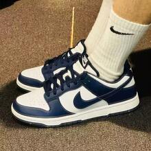 Nike Dunk Low Retro 2026 para hombre, nuevos tenis deportivos casuales de estilo vintage con patchwork y bloques de color, zapatillas de skateboard de caña baja, HF5441-107 - Azul y blanco - Ver 8