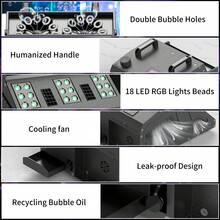1500W Fog And Bubble Machine Fog And Bubbles 18 RGB LED Integrated Stage Effect Machine With Remote Control 7 Channels DMX512 Suitable For Christmas Decoration Home Carnival Party Wedding Music Performance Christmas Club DJ Bar - 英規插(220-240V) - 查看 6