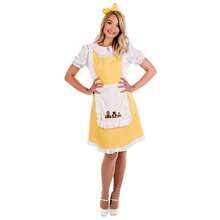 Morph Costumes Fun Shack Women's Goldilocks Fancy Dress Costume For World Book Day - Adorable Fairytale Outfit With 3 Bear Prints - Yellow - View 3
